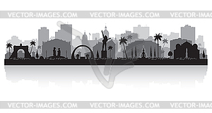 Kingston Jamaica city skyline silhouette - vector clipart