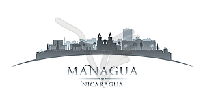 Managua Nicaragua city silhouette white background - vector clipart