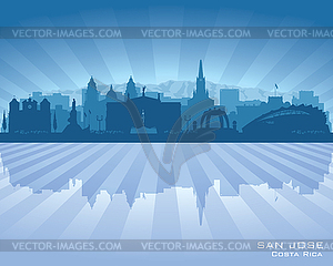 San Jose Costa Rica city skyline silhouette - vector image