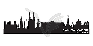 San Salvador city skyline silhouette - vector image