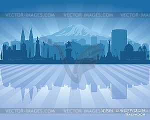 San Salvador city skyline silhouette - vector clipart
