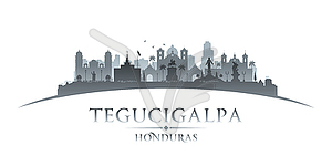 Силуэт города Тегусигальпа Гондурас белый - цветной векторный клипарт
