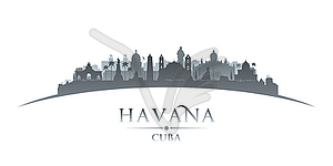 Havana Cuba city silhouette white background - vector clip art