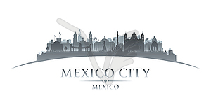 Mexico city silhouette white background - vector clip art