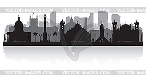 Asuncion Paraguay city skyline silhouette - vector clipart