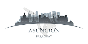 Asuncion Paraguay city silhouette white background - color vector clipart