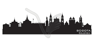 Bogota Colombia city skyline silhouette - vector image