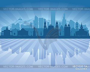 Bogota Colombia city skyline silhouette - vector clipart