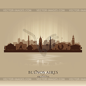 Buenos Aires Argentina city skyline silhouette - vector image