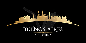 Buenos Aires Argentina city silhouette black - vector clipart