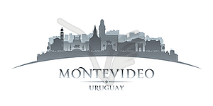 Montevideo Uruguay city silhouette white background - vector image