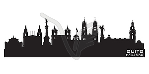 Quito Ecuador city skyline silhouette - vector clipart