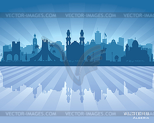 Algiers Algeria city skyline silhouette - vector image