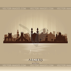 Algiers Algeria city skyline silhouette - vector image