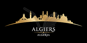 Algiers Algeria city silhouette black background - vector clip art