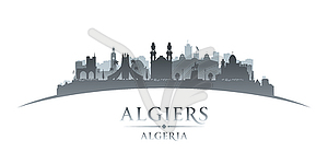 Algiers Algeria city silhouette white background - vector image