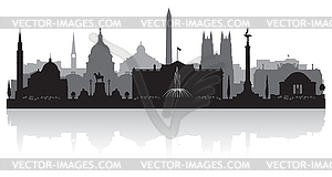 Washington DC city skyline silhouette - vector clipart