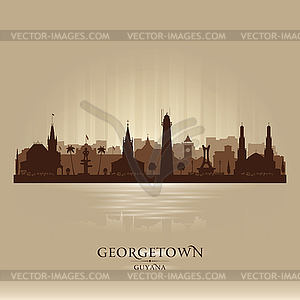 Georgetown Guyana city skyline silhouette - royalty-free vector clipart