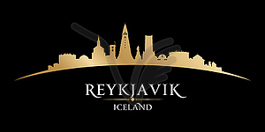 Reykjavik Iceland city silhouette black background - vector image