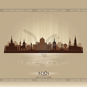 Bern Switzerland city skyline silhouette - vector image