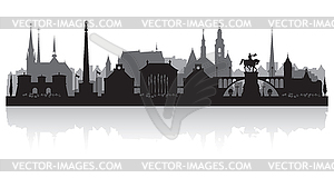 Силуэт городского горизонта Люксембурга - векторизованное изображение