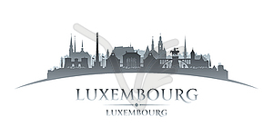 Силуэт города Люксембург на белом фоне - векторный рисунок