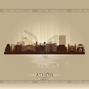 Athens Greece city skyline silhouette - vector clip art