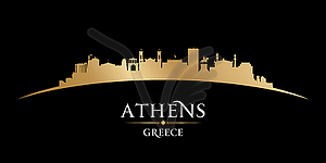 Athens Greece city silhouette black background - vector clipart