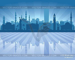 Tirana Albania city skyline silhouette - vector image