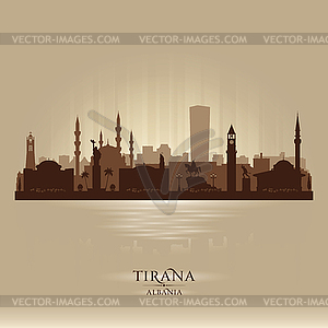 Tirana Albania city skyline silhouette - royalty-free vector image