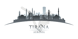 Tirana Albania city silhouette white background - vector image