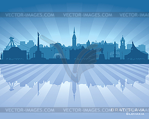 Bratislava Slovakia city skyline silhouette - vector clip art