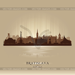 Bratislava Slovakia city skyline silhouette - vector clipart