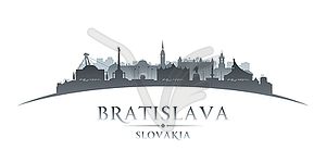 Bratislava Slovakia city silhouette white background - vector clipart