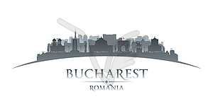 Bucharest Romania city silhouette white background - vector clipart