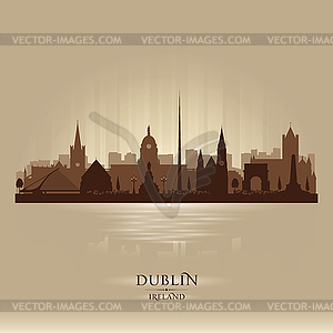 Dublin Ireland city skyline silhouette - vector image