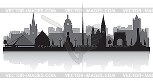 Dublin Ireland city skyline silhouette - vector clip art