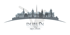 Dublin Ireland city silhouette white background - vector clipart