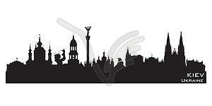 Kiev Ukraine city skyline silhouette - vector EPS clipart