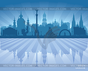 Kiev Ukraine city skyline silhouette - vector clipart