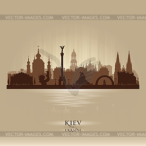 Kiev Ukraine city skyline silhouette - vector image