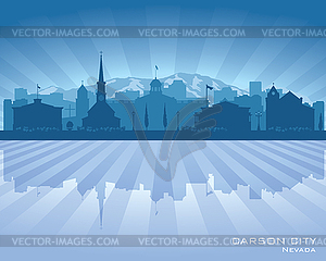 Carson City Nevada city skyline silhouette - vector clip art