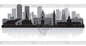 Denver Colorado city skyline silhouette - vector clip art
