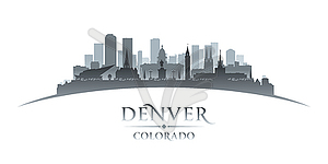 Denver Colorado city silhouette white background - vector clipart