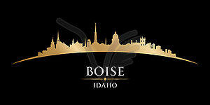 Boise Idaho city silhouette black background - stock vector clipart