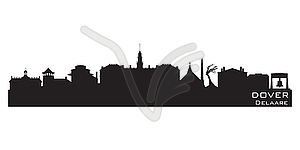 Dover Delaware city skyline silhouette - vector clip art