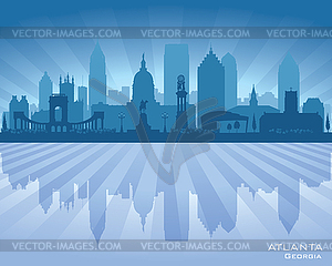 Силуэт городского горизонта Атланты, штат Джорджия - графика в векторе