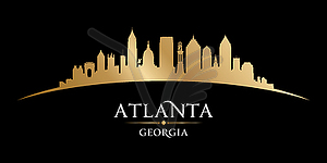 Atlanta Georgia city silhouette black background - vector clip art