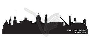 Frankfort Kentucky city skyline silhouette - vector clip art