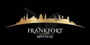 Frankfort Kentucky city silhouette black background - vector image
